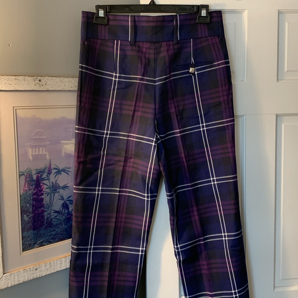 John Morrison Kiltmakers 34L tartan plaid purple & blue pants. NWT!! - Picture 4 of 8